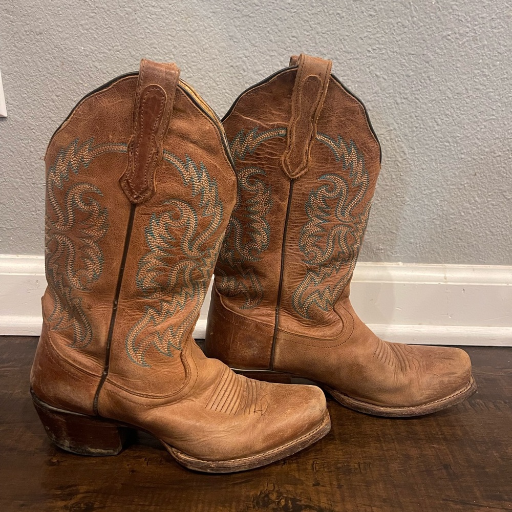 NOCONA Womens Size 5.5/6.5 B Brown Leather Cowboy Western Boots
